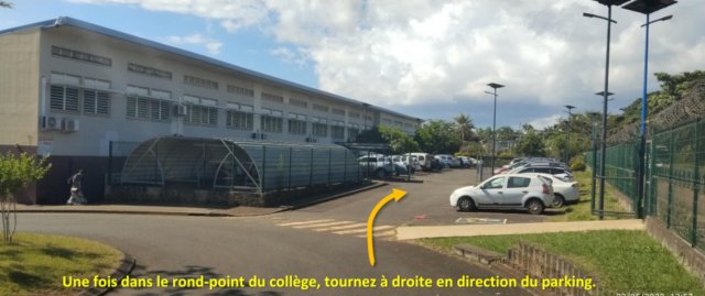 Accès au parking des enseignants du collège....